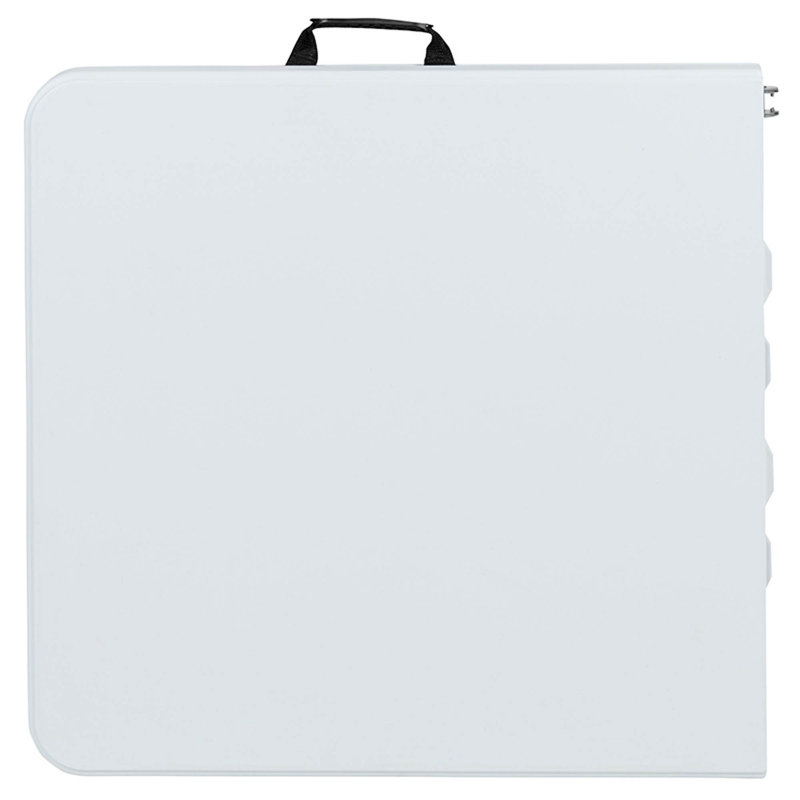 Height Adjustable Bi-Fold Plastic Folding Table with Carrying Handle